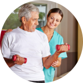 nurse assisting grandpa